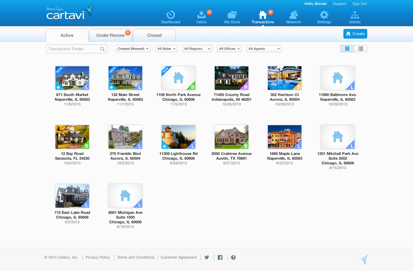 cartavi web app transactions