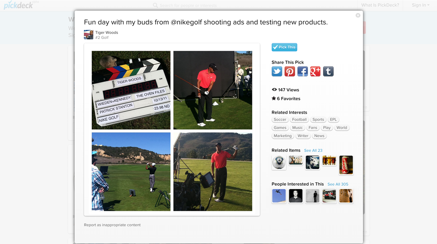 Pickdeck Product Page